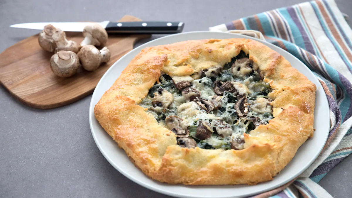 Low carb spinach mushroom galette