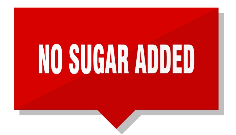 no sugar added red tag