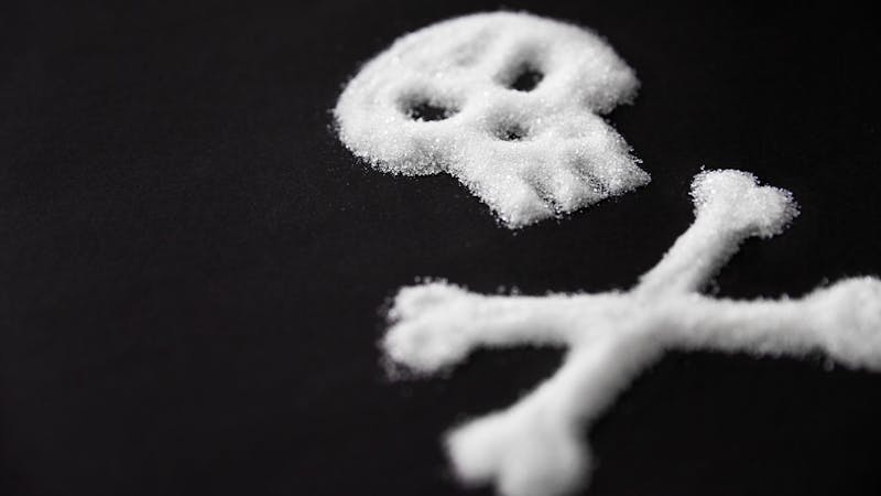 Sugar Poison. White Sugar In Form Of Skull And Crossbones.