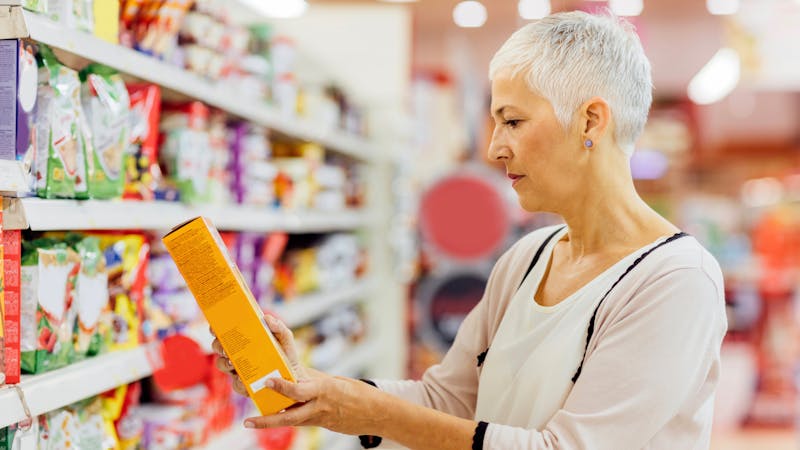 Mature Woman Groceries Shopping.