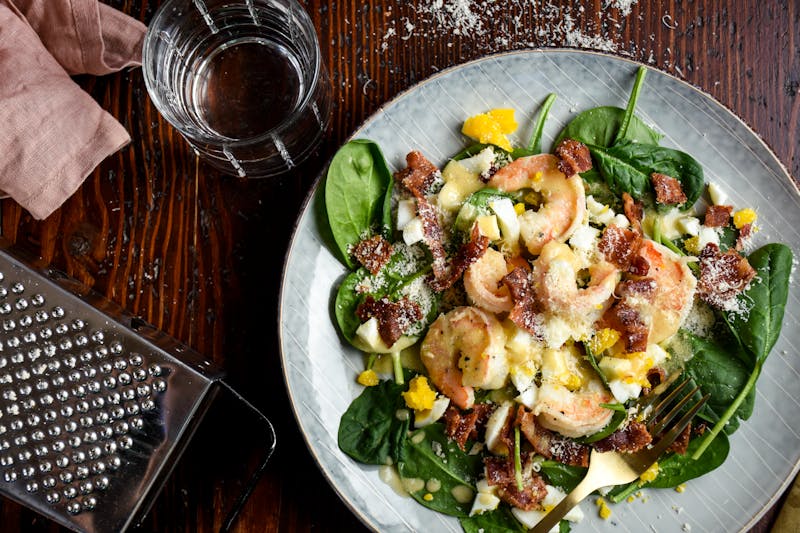 Keto Shrimp Salad with Hot Bacon Fat Dressing — Recipe — Diet Doctor