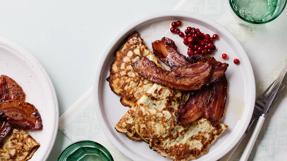 Keto fauxtato pancakes with bacon