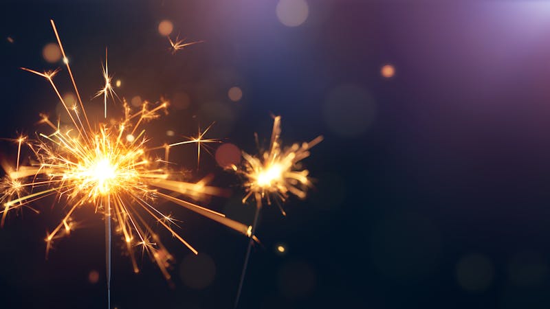 Burning sparkler, Happy New Year
