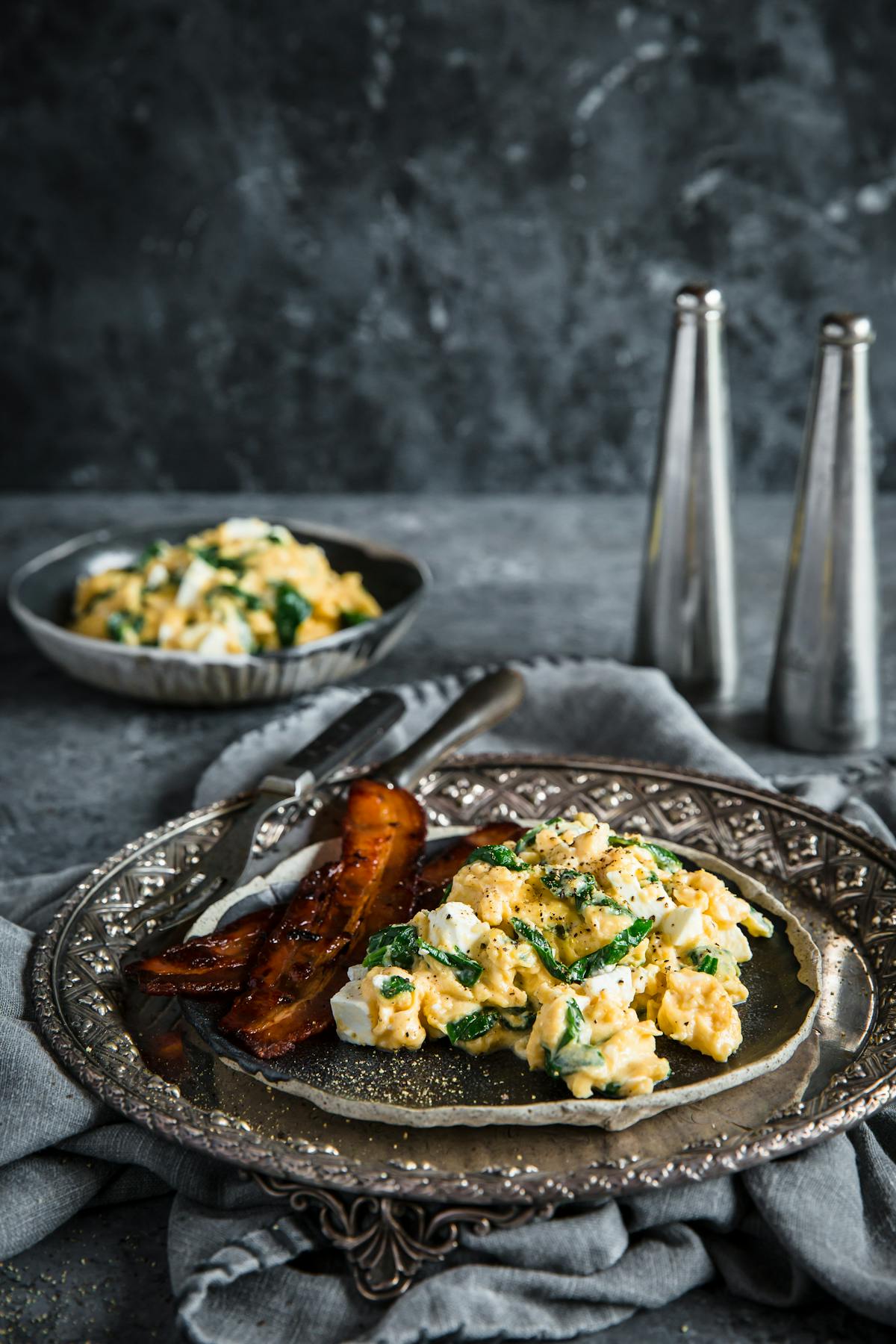 Spinach and feta breakfast scramble