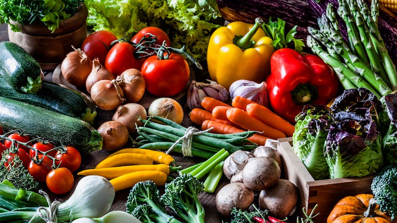 Colorful fresh organic vegetables