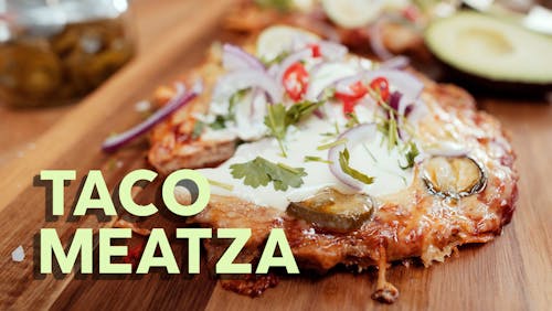 Keto taco meatza cooking video