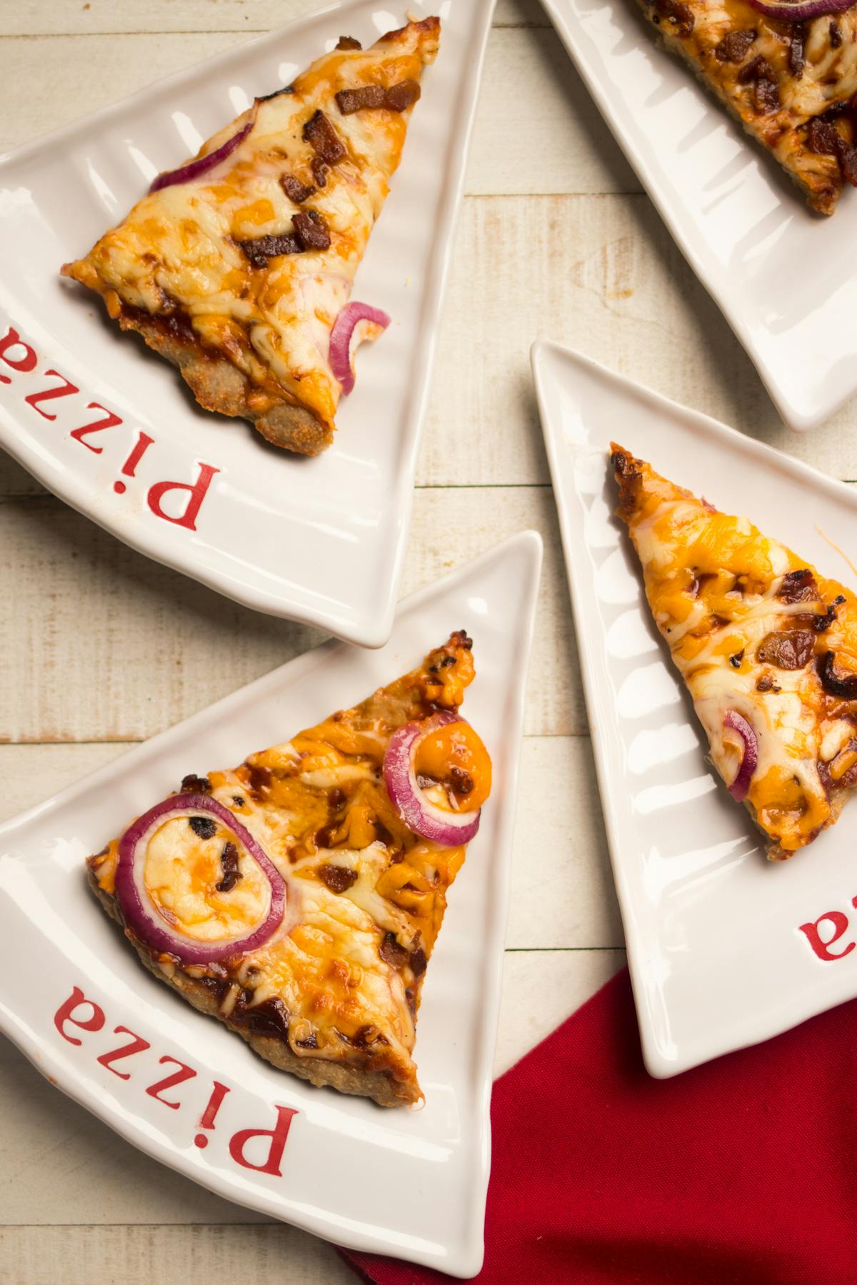 Keto BBQ chicken meatza with bacon