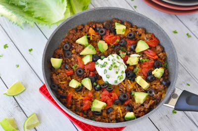Low Carb Cheesy Beef Burrito Skillet - Recipe - Diet Doctor