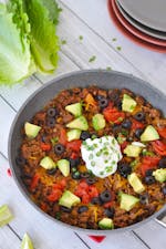 Cheesy beef burrito skillet