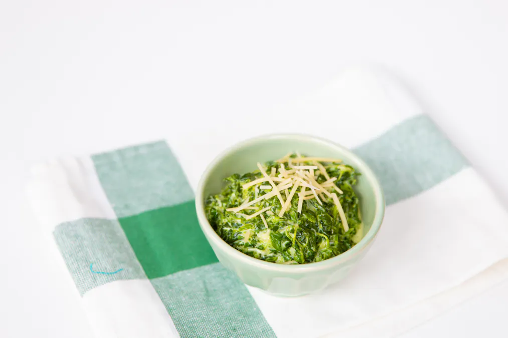 Fresh creamed spinach