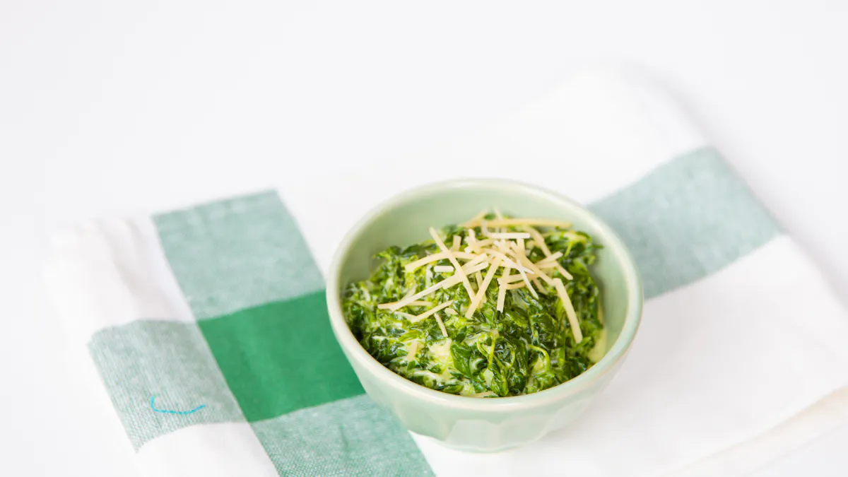 Fresh creamed spinach
