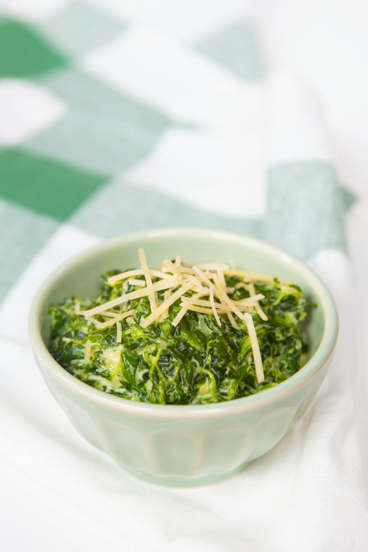 Fresh creamed spinach