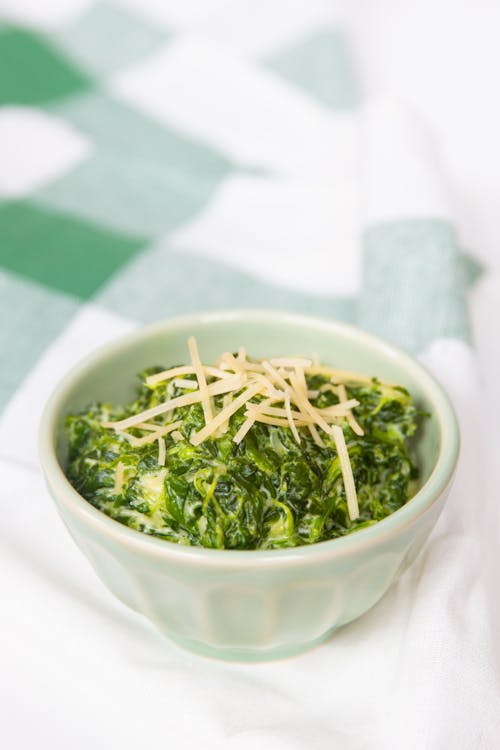 Fresh creamed spinach