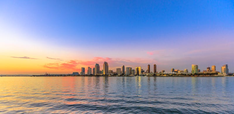 San Diego cityscape sunset