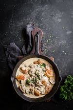 Lisa's keto chicken skillet with mushrooms and parmesan