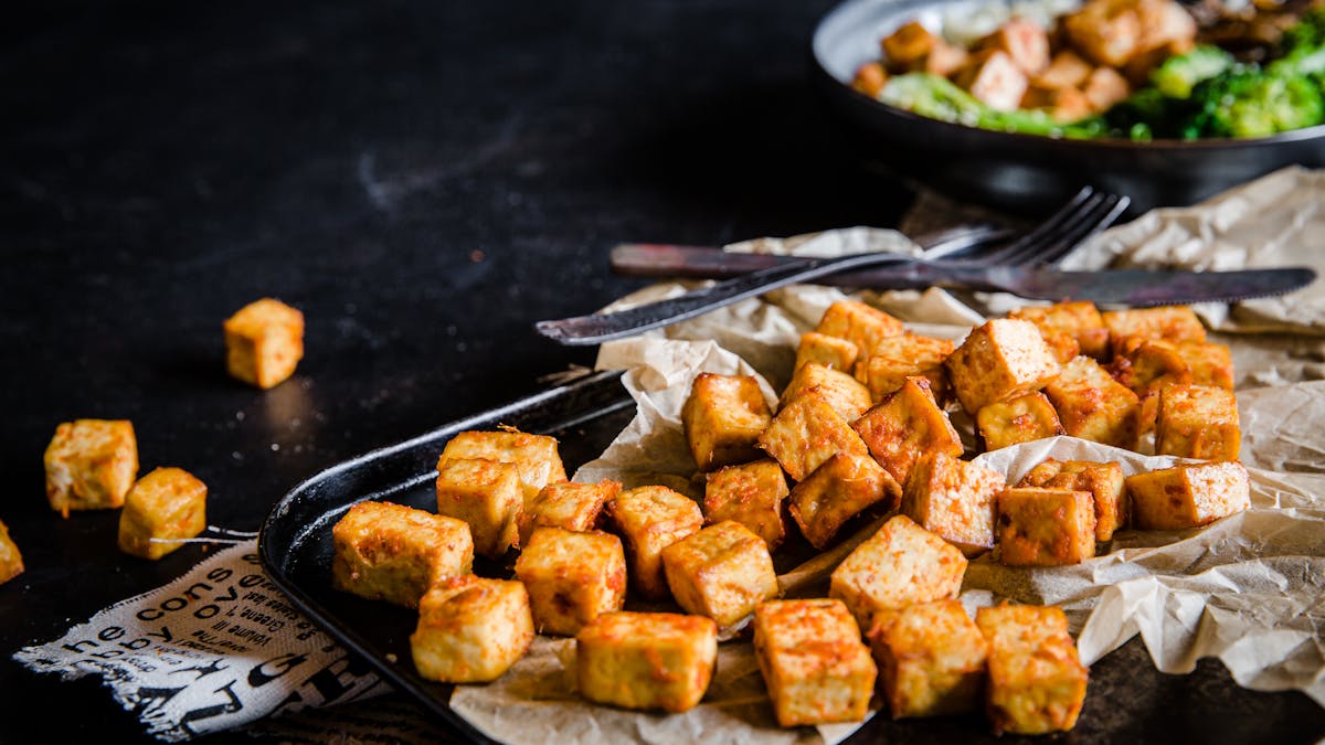Crispy marinated tofu