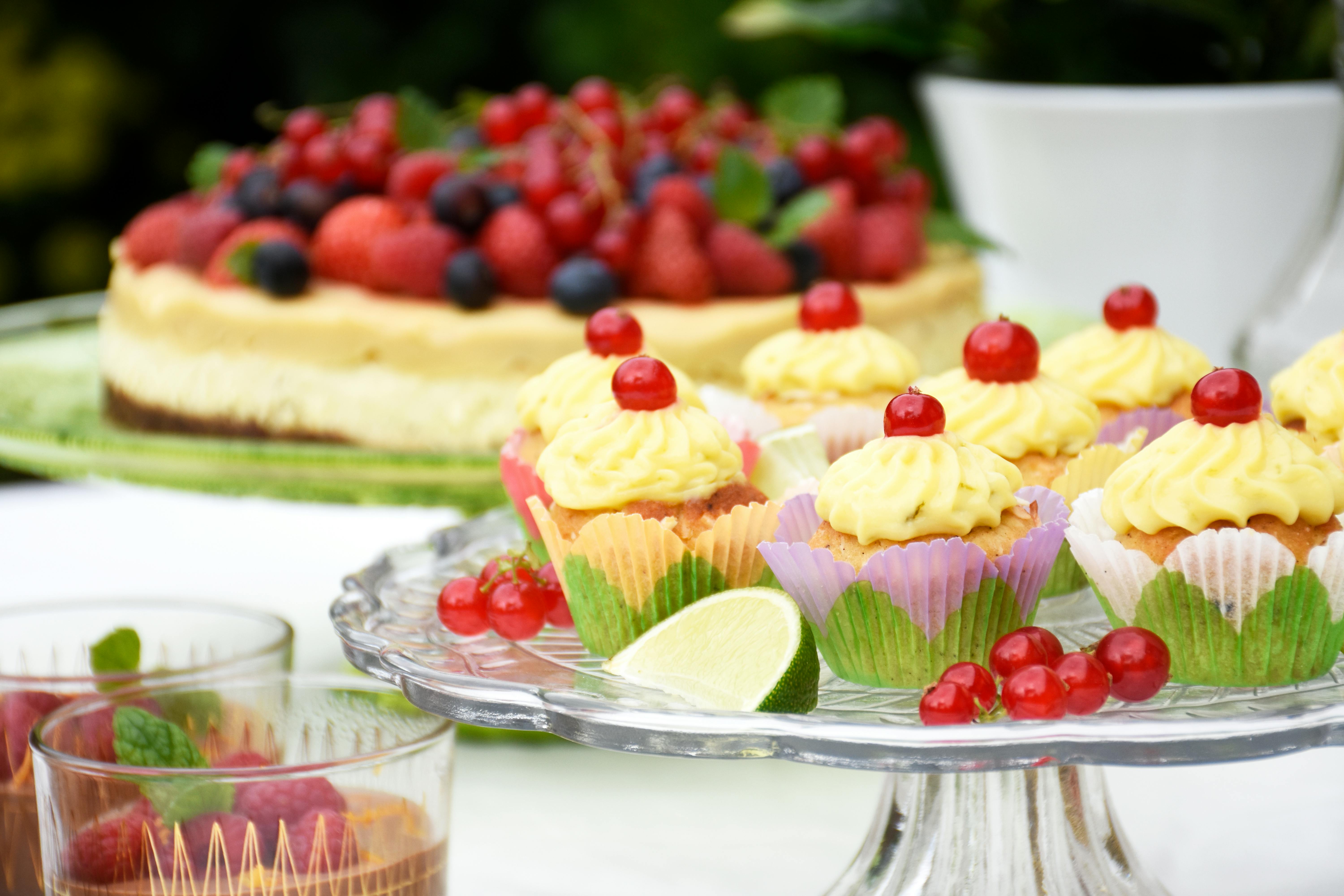 Mini keto coconut cupcakes with lime-curd topping
