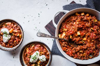 Low carb ground turkey chili