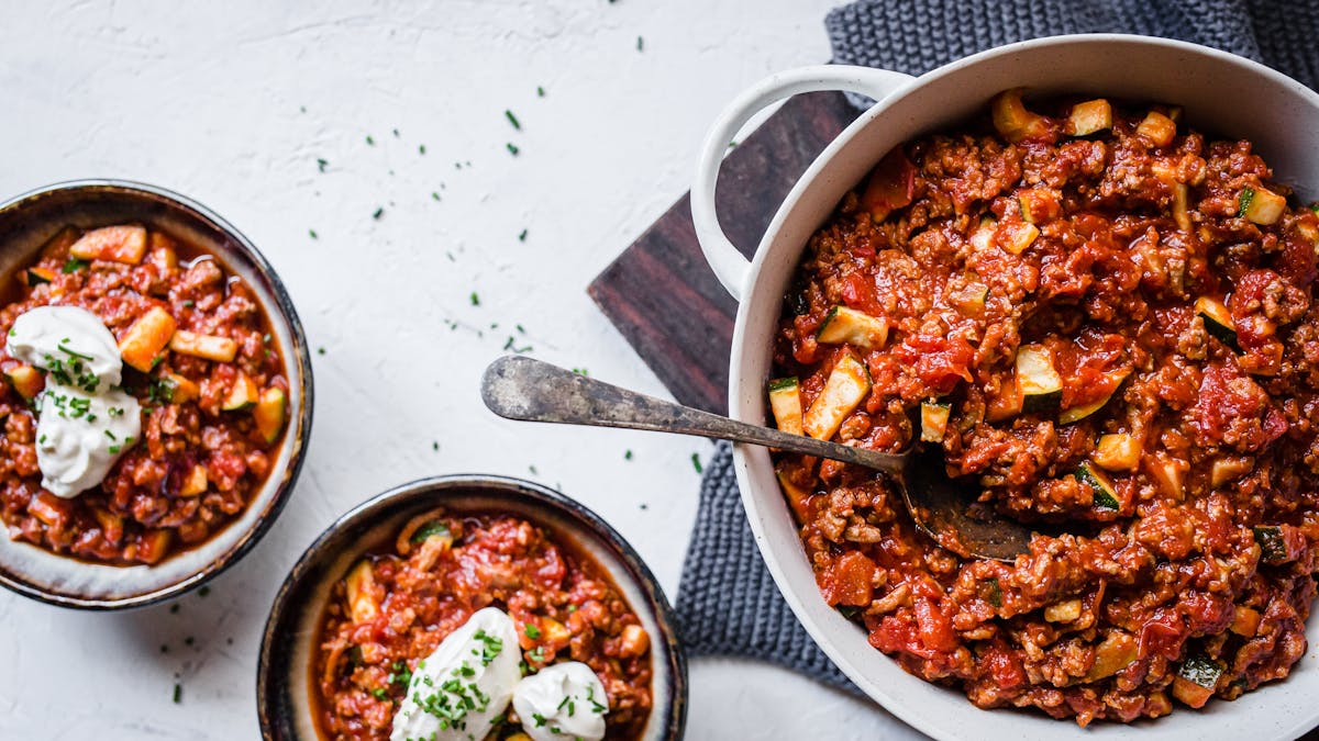 Low carb ground turkey chili