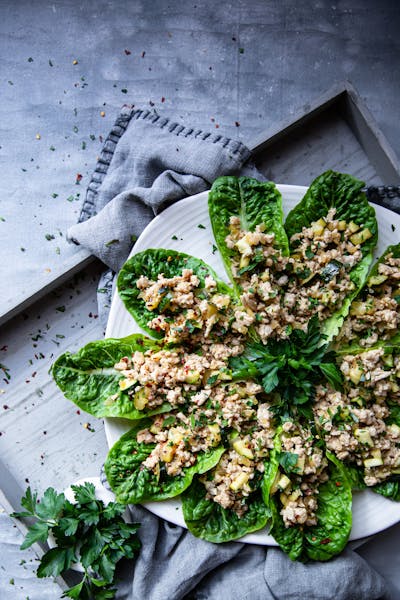 Keto Thai chicken lettuce wraps