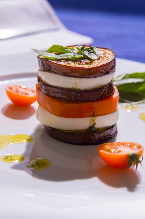 Low carb eggplant towers