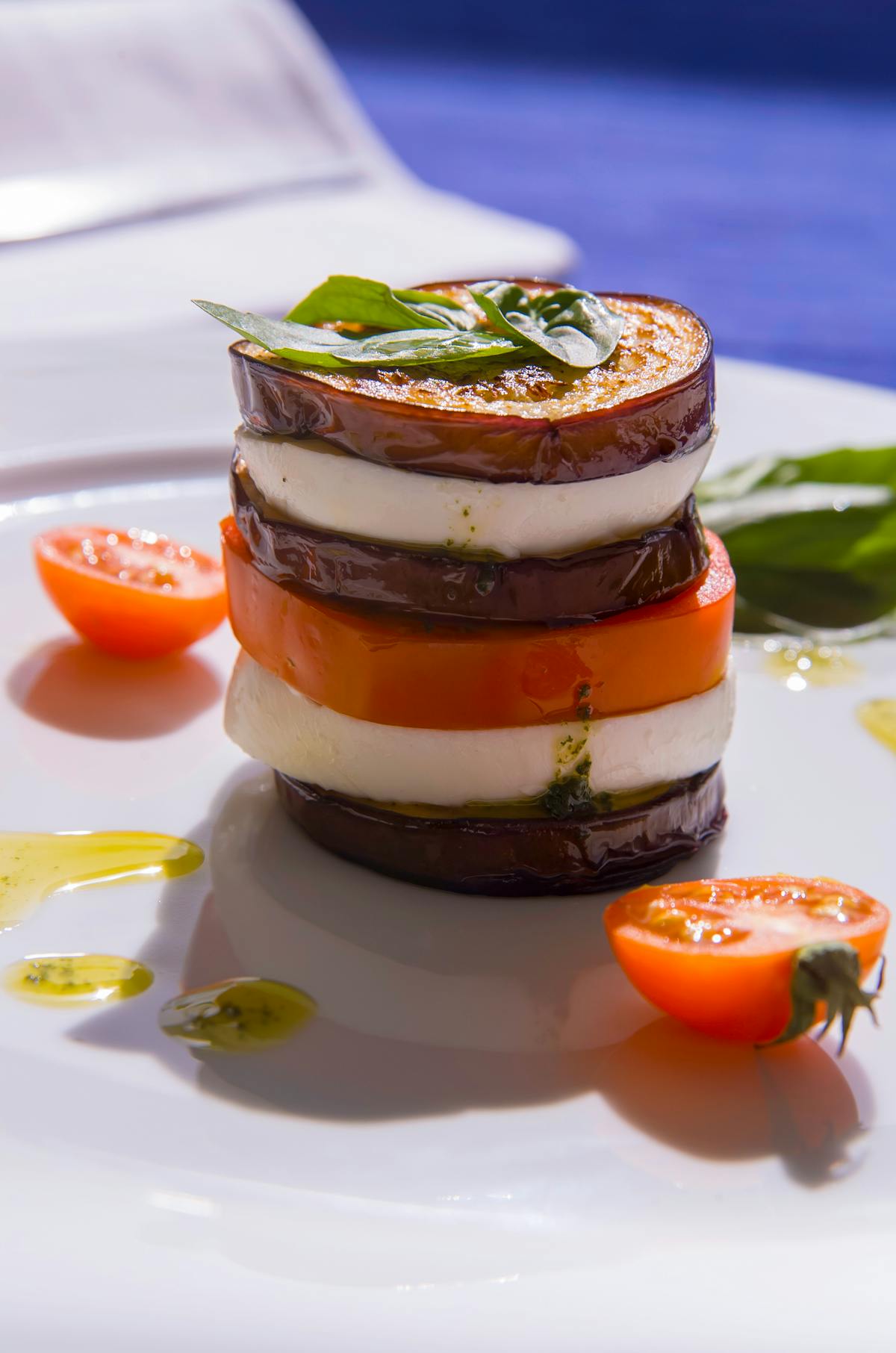 Low carb eggplant towers