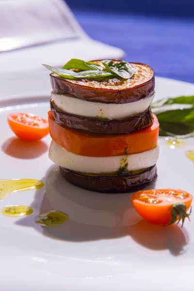 Low carb eggplant towers