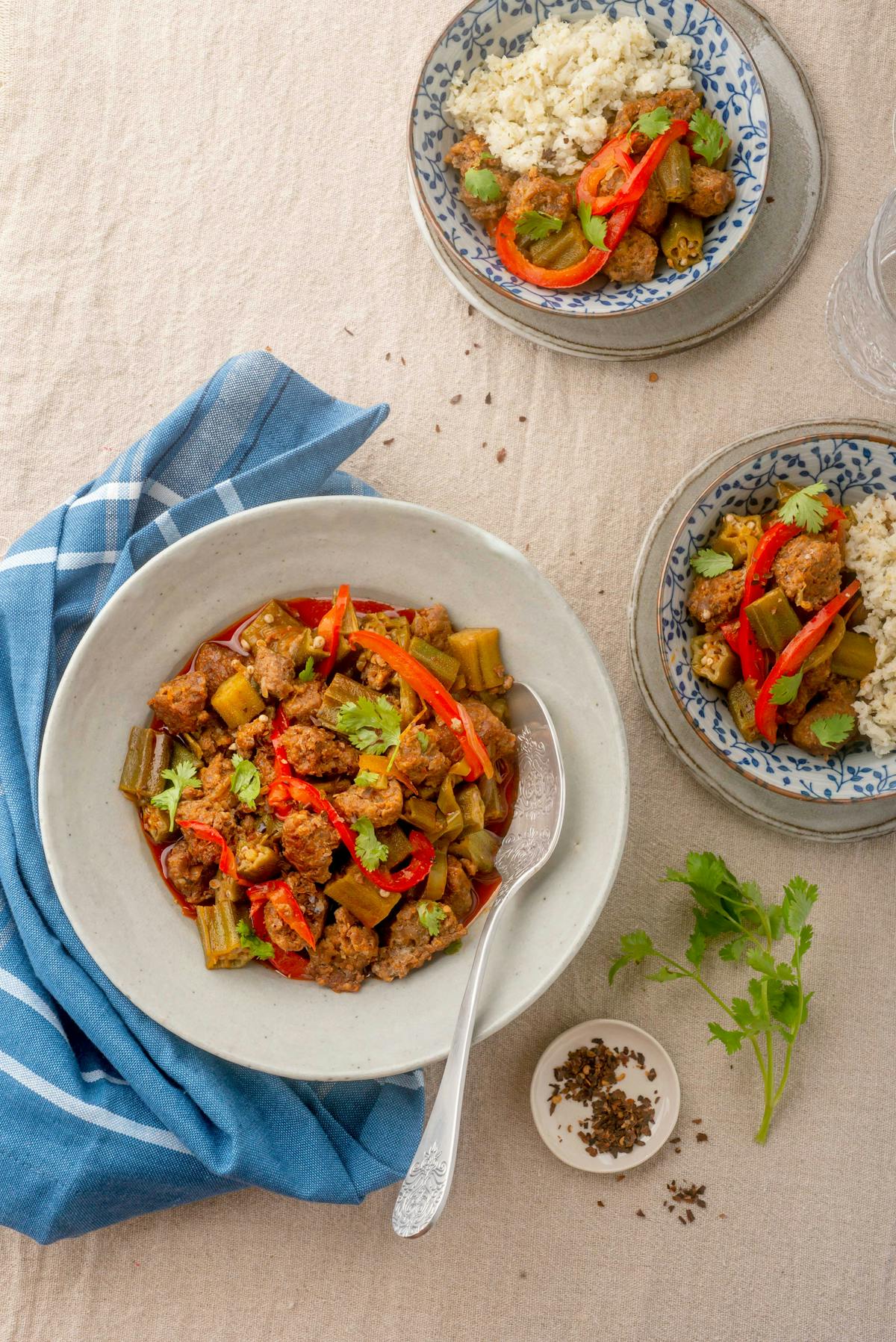Low-carb Mexican chorizo with okra