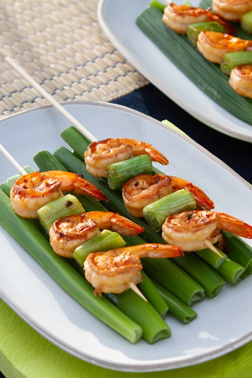 Keto shrimp skewers with chimichurri