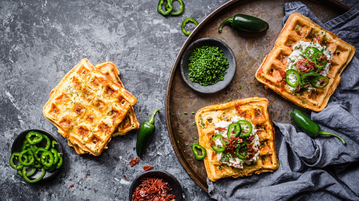 Keto jalapeño popper chaffles