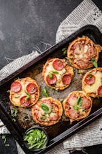 Keto pizza chaffles