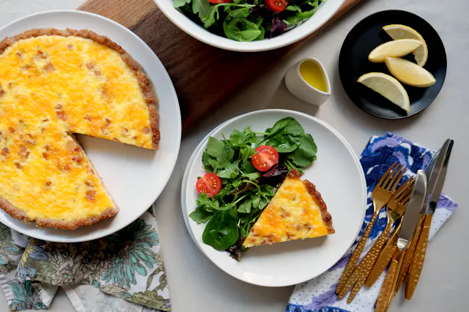 Sausage-crusted keto quiche