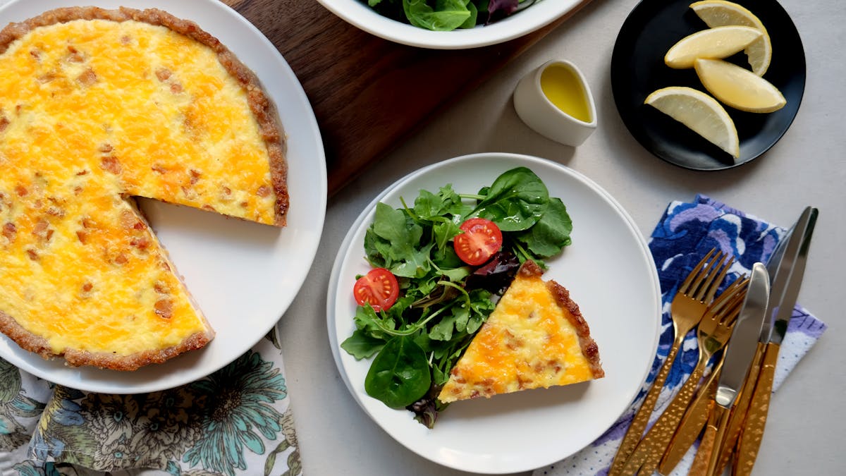 Sausage-crusted keto quiche