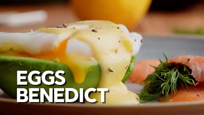 Eggs Benedict on avocado