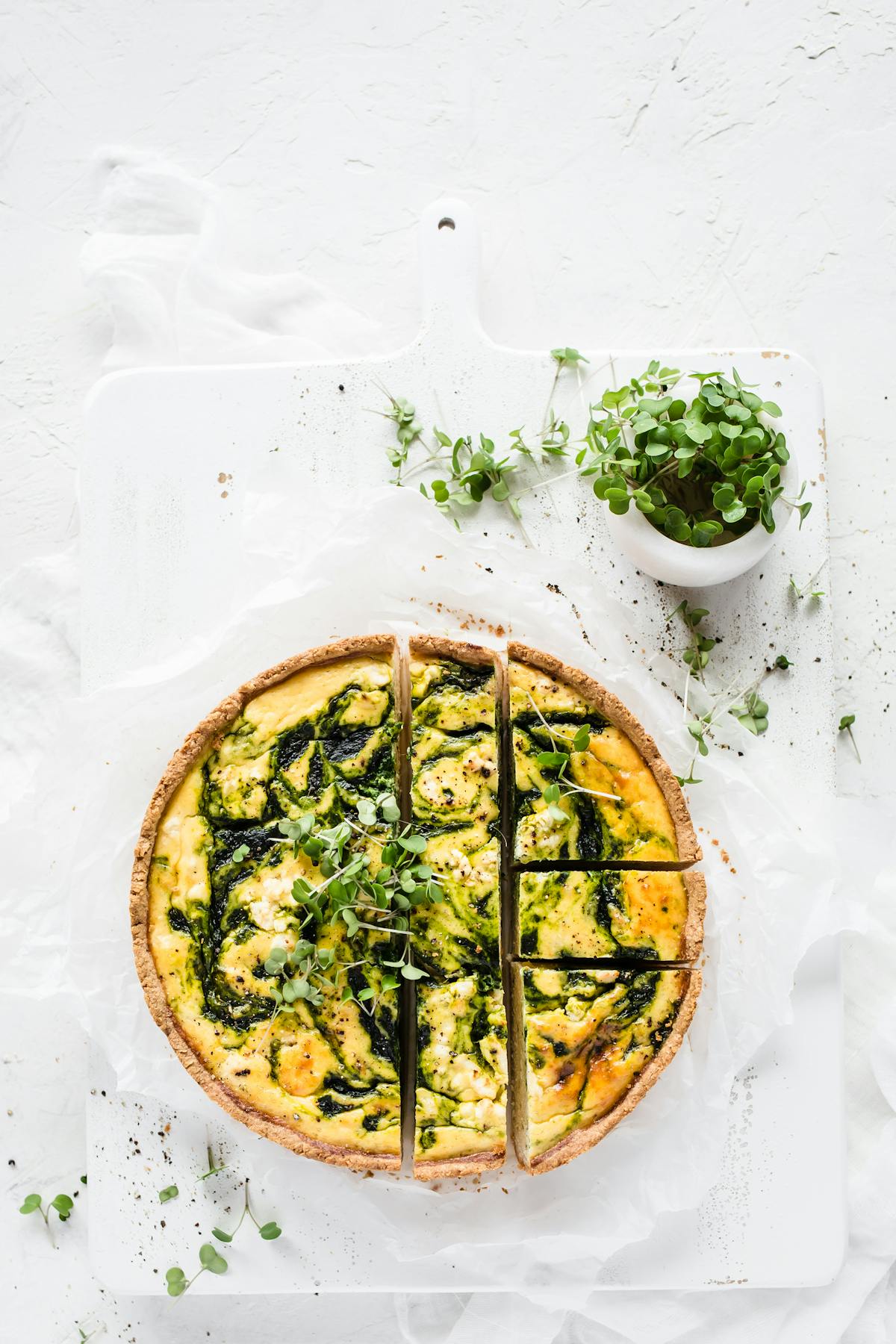 Low carb spinach and feta tart