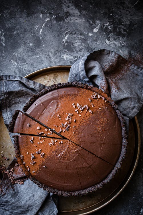 Low carb vegan chocolate ganache tart