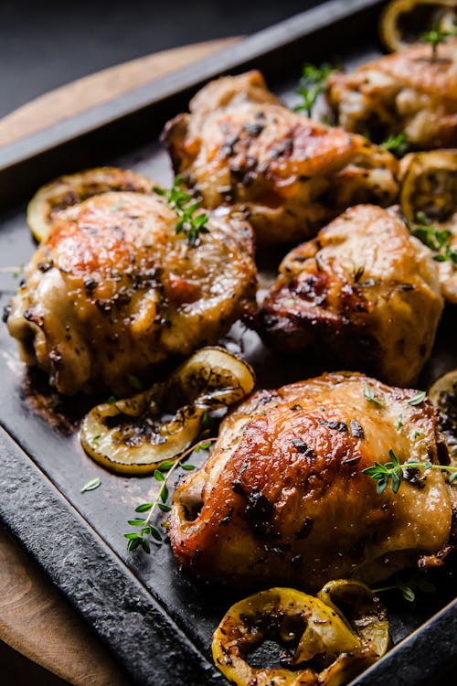 Crispy lemon baked chicken thighs