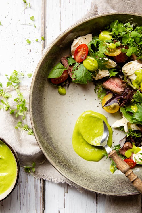 Keto beef salad with mozzarella and tomato