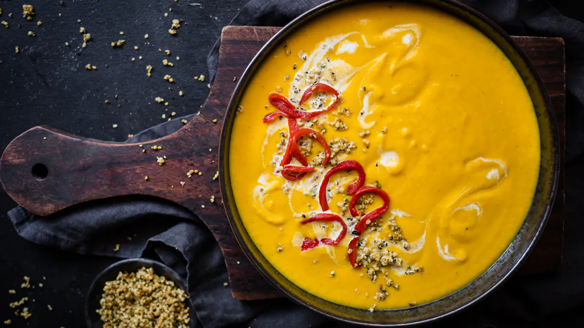 Low-carb golden pumpkin spice soup