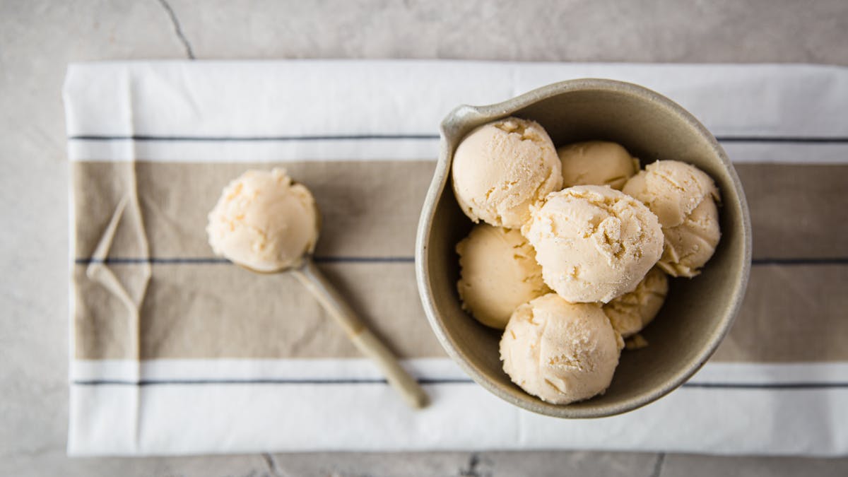 Creamy dairy-free keto vanilla ice cream