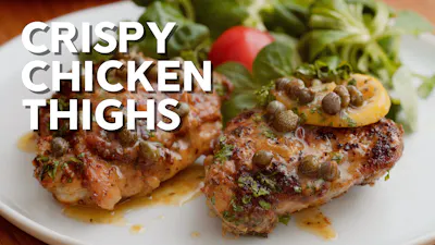Crispy chicken thighs