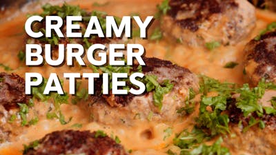 Creamy burger patties
