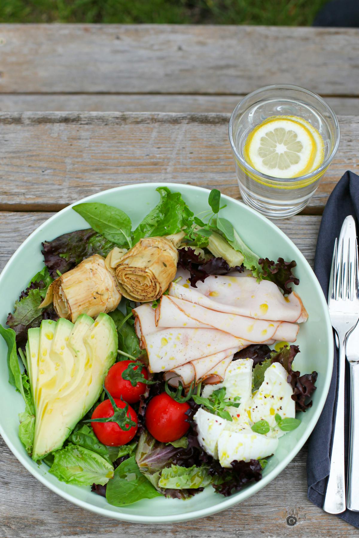 Italian turkey plate with fresh mozzarella