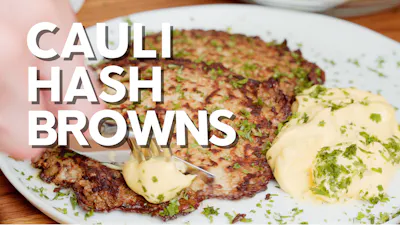 Low-carb cauliflower hash browns