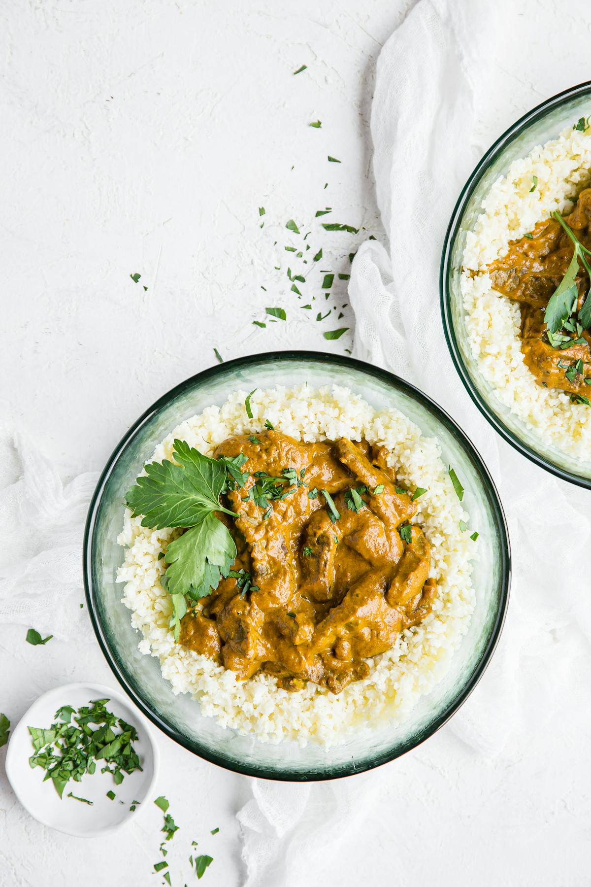 Spicy keto beef stew with fried cauli rice