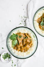 Spicy keto beef stew with fried cauli rice