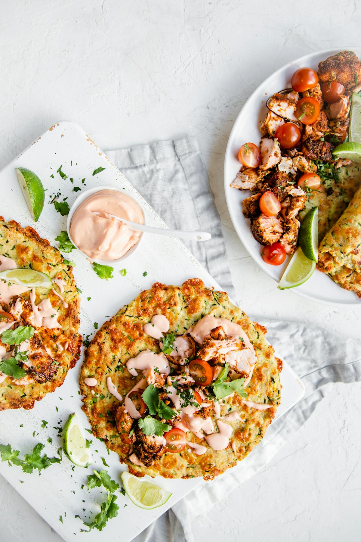 Low-carb fish tacos with zucchini tortillas