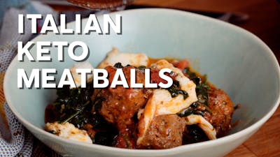 Italian keto meatballs with mozzarella cheese