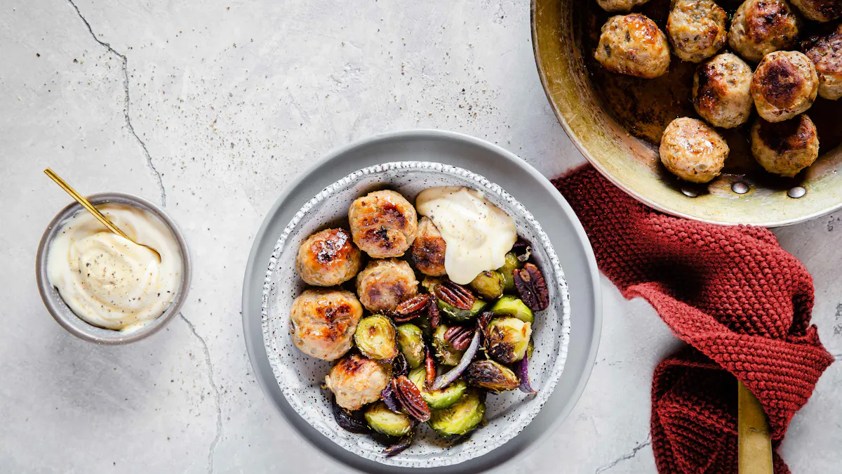 Cooking video: Keto holiday turkey meatballs with oven-roasted Brussel sprouts