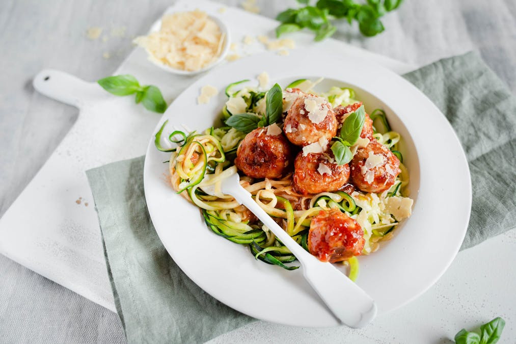 Italian keto turkey meatballs with zoodles